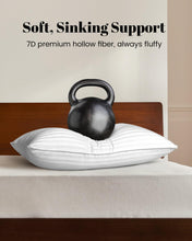 Load image into Gallery viewer, Qnoon Pillows Queen Size Set of 2, Hotel Collection Bed Pillows for Sleeping, Gusseted Pillow for Back, Stomach or Side Sleepers(Pure White)
