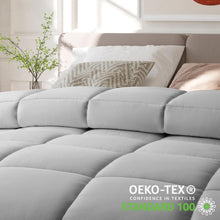 Load image into Gallery viewer, COHOME Premium 2100 Series All Season King Size Comforter - Winter Warm Down Alternative Comforter - Quilted Duvet Insert with Corner Tabs - Luxury Soft Hotel Comforter - Reversible - Light Grey
