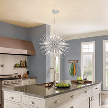 Load image into Gallery viewer, Modern Chrome Sputnik Chandeliers, 9-Light Satellite Pendant Light fixtures, Starburst Firework Ceiling Lights for Bedroom Living Room Dining Room Kitchen Island Hallway, E12 Socket(Dia:19.7&#39;&#39;)
