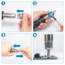 Load image into Gallery viewer, WEP 8858-V Hot Air Rework Station Kit with Compact Size, Integrated Nozzle Holder, 3 Nozzles, 2 Tweezers, Adjustable Temperature&amp; Air Volume, PID Program, °C/°F Conversion and More

