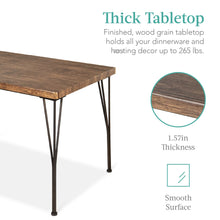 Load image into Gallery viewer, Best Choice Products 5-Piece Metal and Wood Indoor Modern Rectangular Dining Table Furniture Set for Kitchen, Dining Room, Dinette, Breakfast Nook w/ 4 Chairs - Drift Brown

