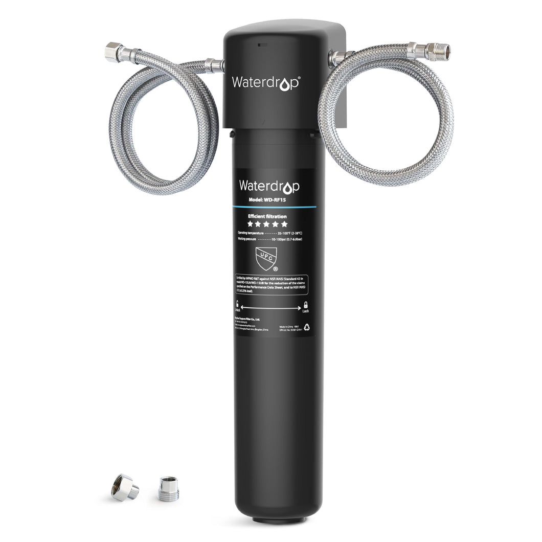 Waterdrop 15UA Under Sink Water Filter System, Reduces Lead, Chlorine, Bad Taste & Odor, Under Counter Water Filter Direct Connect to Kitchen Faucet, NSF/ANSI 42 Certified, 16000 Gallons, USA Tech