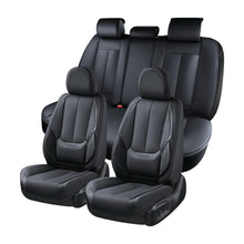 Load image into Gallery viewer, Coverado Car Seat Covers Full Set, Seat Covers for Cars, Black Car Seat Cover, Car Seat Protector Waterproof, Nappa Leather Car Seat Cushion, Car Seat Covers Front Seats and Back Fit for Most Cars
