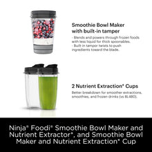 Load image into Gallery viewer, Ninja SS101 Foodi Smoothie Maker &amp; Nutrient Extractor* 1200 WP, 6 Functions Smoothies, Extractions*, Spreads, smartTORQUE, 14-oz. , (2) To-Go Cups &amp; Lids, Silver
