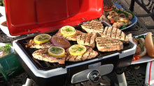 Load image into Gallery viewer, Cuisinart CGG-180 Petit Gourmet Portable Gas Grill with VersaStand, Red
