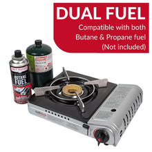 Load image into Gallery viewer, Grill Boss Dual Fuel Portable Stove, 12K BTU Camp Stove, Butane &amp; Propane Portable Camping Stove, Portable Stove Dual Fuel Butane and Propane Stove for Emergency, Cooking, Hiking, Backpacking -90057
