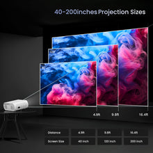 Load image into Gallery viewer, HOMPOW Projector, Native 1080P Full HD Bluetooth Projector with Speaker, Outdoor Portable Movie Mini Projector Compatible with Laptop, Smartphone, TV Stick, Xbox, PS5
