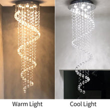 Load image into Gallery viewer, Modern Contemporary Swirl Chandelier Lighting for Foyer Dining Room Kitchen Chandelier Fixture Ceiling Light Rain Drop with All Crystal Balls D20&#39;&#39; X H61&#39;&#39; of CRYSTOP
