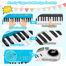 Load image into Gallery viewer, Toy Piano Keyboard for Kids Upgrade Piano Toys for 3 4 5 6 7 8 Year Old Girls Boys Keyboard Piano for Beginners Electric Piano with Microphone Toys for 3+ Year Old Kids Gifts (Blue)
