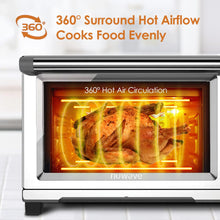 Load image into Gallery viewer, Nuwave Bravo Air Fryer Toaster Smart Oven, 12-in-1 Countertop Convection, 30-QT XL Capacity, 50°-500°F Temperature Controls, Top and Bottom Heater Adjustments 0%-100%, Brushed Stainless Steel Look
