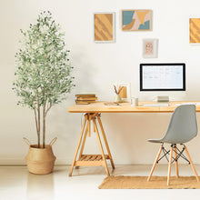 Load image into Gallery viewer, Alupssuc 6ft Faux Olive Tree, Artificial Olive Trees Indoor with Natural Wood Trunk &amp; Lifelike Fruits, Fake Olive Tree with White Planter for Home Balcony Office Garden Room Decor Gift, 6 Feet, 72 in
