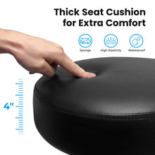 Load image into Gallery viewer, SUPERJARE Drafting Chair with Back, Adjustable Foot Rest Rolling Stool, Multi-Purpose Office Desk Chair, Thick Seat Cushion for Home Bar Kitchen Shop - Black

