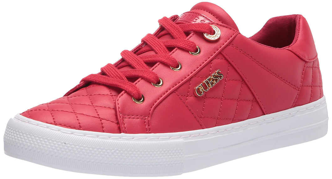 GUESS Womens Loven Sneaker, Red 610, 7 US
