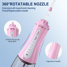 Load image into Gallery viewer, Water Dental Flosser Cordless Teeth Cleaning MOCEL 5 Modes Oral Irrigator Portable and USB C Cable Rechargeable IPX7 Waterproof Flossing Teeth Pick Irrigation Cleaner for Home Travel (Pink)
