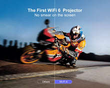 Load image into Gallery viewer, [Auto Focus/4K Support] Projector with WiFi 6 and Bluetooth 5.2, 600ANSI Native 1080P Outdoor Movie Projector, WiMiUS P62 Auto 6D Keystone &amp; 50% Zoom, Smart Home Projector for iOS/Android/TV Stick
