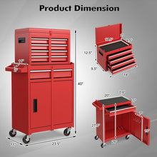 Load image into Gallery viewer, Goplus Rolling Tool Chest, 5-Drawer Tool Box Organizer w/Lockable Wheels &amp; Sliding Drawers &amp; Detachable Top &amp; Adjustable Shelf, Tool Storage Cabinet for Garage Workshop (Red)
