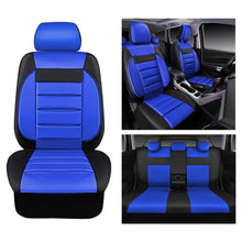 Load image into Gallery viewer, CAR PASS Leather Seat Covers Full Set Universal Water Resistant 3D Foam Back Support, Luxury Comfort Automotive 5 Seat Covers All Season Fit for SUV,Sedan,Van, Airbag Compatible Elegance(Blue Black)
