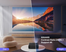 Load image into Gallery viewer, [Auto Focus/4K Support] Projector with WiFi 6 and Bluetooth 5.2, 600ANSI Native 1080P Outdoor Movie Projector, WiMiUS P62 Auto 6D Keystone &amp; 50% Zoom, Smart Home Projector for iOS/Android/TV Stick
