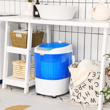 Load image into Gallery viewer, COSTWAY Mini Portable Washing Machine, 5.5 lbs Washing Capacity, Compact Laundry Washer with Durable Design, Single Tub, Rotary Controller, Small Washer Machine for Home Apartment Dorms and RV, Blue
