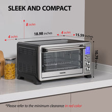 Load image into Gallery viewer, TOSHIBA AC25CEW-SS Large 6-Slice Convection Toaster Oven Countertop, 10-In-One with Toast, Pizza and Rotisserie, 1500W, Stainless Steel, Includes 6 Accessories
