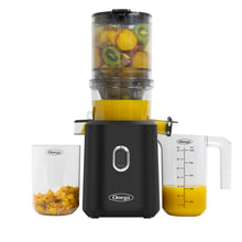 Load image into Gallery viewer, Omega Cold Press Juicer Slow Masticating for Vegetable and Fruit Juice Time Saving Series for Batch Juicing with Extra Large Hopper for Less Prep, 150-Watts, Black
