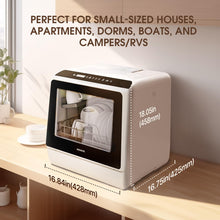 Load image into Gallery viewer, NOVETE Portable Countertop Dishwashers, Compact Dishwashers with 5 L Built-in Water Tank &amp; Inlet Hose, 5 Washing Programs, Baby Care, Air-Dry Function and LED Light for Small Apartments
