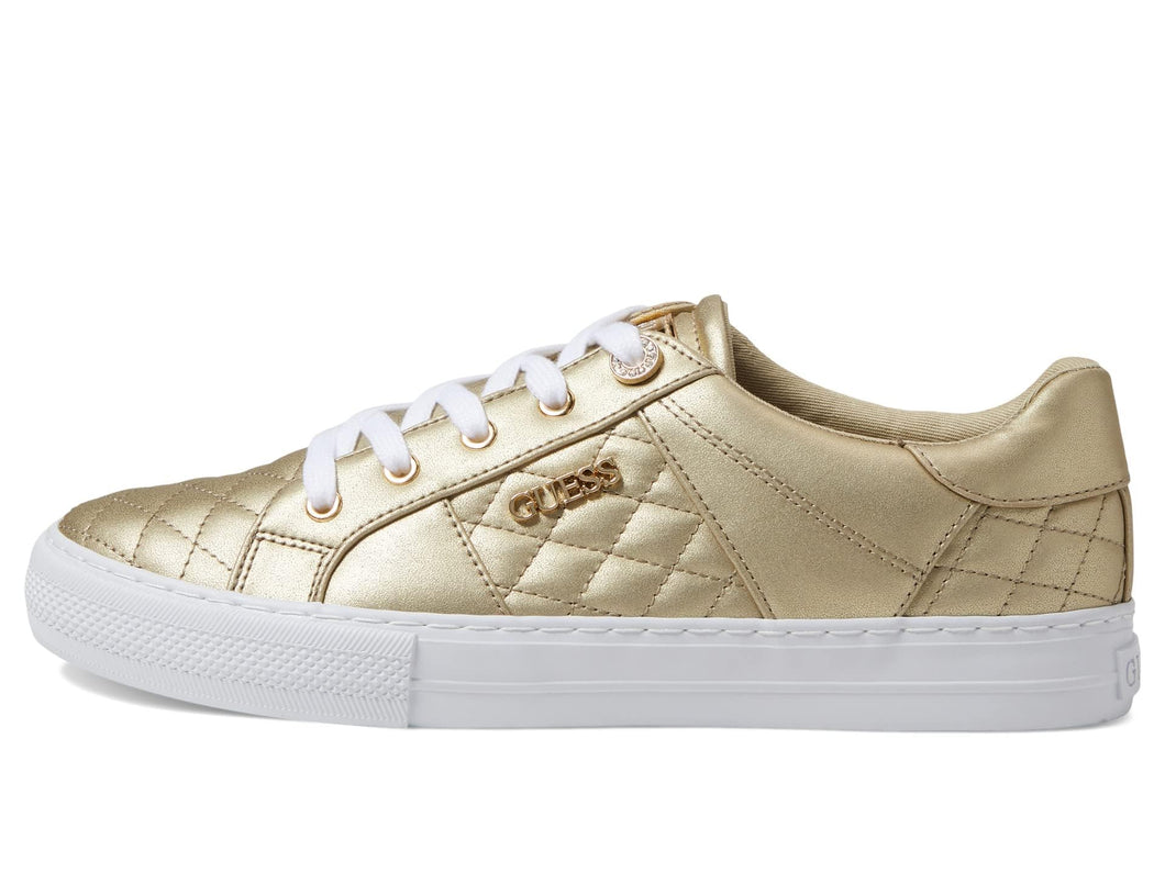 GUESS Women's LOVEN Sneaker, Gold 710, 7