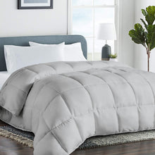 Load image into Gallery viewer, COHOME Premium 2100 Series All Season King Size Comforter - Winter Warm Down Alternative Comforter - Quilted Duvet Insert with Corner Tabs - Luxury Soft Hotel Comforter - Reversible - Light Grey
