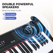 Load image into Gallery viewer, Fesley Piano Keyboard 88 Keys: Bluetooth Full-Size Digital Piano Keyboard, 900 Tones Portable Electric Keyboard Piano, 88 Key Keyboard Electronic with Built-in Sustain Pedal, Split, MIDI, FEP160
