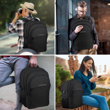 Load image into Gallery viewer, Lapsouno Travel Backpack, Large Carry on Backpack, 17 Inch Laptop Backpack, Big Backpack, Extra Sturdy TSA Friendly with USB Port College School Rucksack Bag Backpack Gifts for Him Men Women, Black
