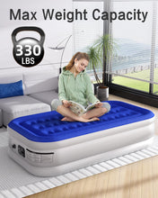 Load image into Gallery viewer, Xsleep Twin Air Mattress with Built in Pump Luxurious Comfort 16&quot; Raised Inflatable Mattress Twin Airbed Blow Up Mattress for Home and Guests 75&quot;*39&quot;*16&quot;Air Bed 2 Mins Fast Inflate/Deflate 330 lbs Max
