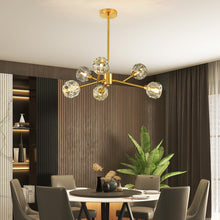 Load image into Gallery viewer, Weesalife Sputnik Chandeliers Mid Century Crystal Pendant Light Chandelier 6 Lights Contemporary Brass Branches Chandeliers Ceiling Light Fixtures for Dining Room Bedroom Living Room
