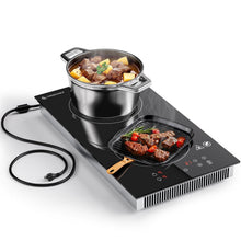 Load image into Gallery viewer, AMZCHEF Induction Cooktop 2 Burners, 12 Inch Bulit-in &amp; Countertop Induction Stove with Plug 110V-120V, 9 Power Levels Electric Stove 1800W, Safety Lock, Timer, Touch Control for Fast Cooking
