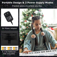 Load image into Gallery viewer, Costzon 61 Key Keyboard Piano, Electric Piano Keyboard with Lighted Keys, 350 Rhythms, 350 Timbres, 50 Demos, 3 Teaching Modes, Microphone &amp; Headphones, Portable Keyboard Piano for Beginners Adults
