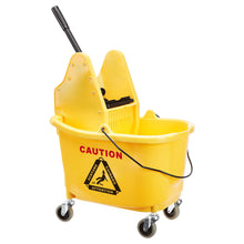 Load image into Gallery viewer, Amazon Basics Rectangular Mop Bucket and Down Press Wringer Combo, 35-Quart, Yellow (Previously AmazonCommercial brand)
