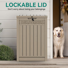 Load image into Gallery viewer, YITAHOME Outdoor Storage Box 48 Gallon, Secure Lockable Resin Package Delivery Container, Deck Box for Porch &amp; Curbside, Brown
