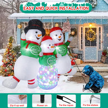 Load image into Gallery viewer, Dawdix Christmas Inflatable Snowman Family Decoration, 6.5 x 8 FT Christmas Blow Up Snowman Outdoor Decorations with Rotating Light, Xmas Inflatable for Indoor Outdoor Yard Lawn Garden Party
