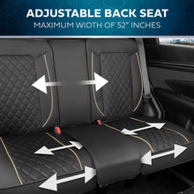 Load image into Gallery viewer, MotorBox Prestige Faux Leather Seat Covers, Semi-Custom Fit Car Seat Covers Full Set, Automotive Interior Cover for Car Truck Van SUV, PU Leather Car Seat Covers for Superior Feel &amp; Durability - Beige
