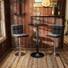 Load image into Gallery viewer, Homall Bar Stools Modern PU Leather Adjustable Swivel Barstools, Armless Hydraulic Kitchen Counter Bar Stool Extra Height Square Island Barstool with Back Set of 2 (Leather, Black)
