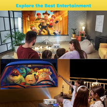 Load image into Gallery viewer, PURSHE Mini Bluetooth Projector, Full HD 1080P Supported Portable Outdoor Movie Projector for iOS, Android, Windows, Compatible with TV Stick/HDMI/Smartphone/PS4/USB [Remote Included]
