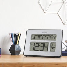 Load image into Gallery viewer, La Crosse Technology 513-1419BLv4-INT Backlight Atomic Full Calendar Clock with Extra Large Digits
