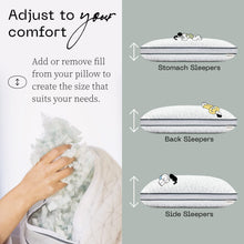 Load image into Gallery viewer, Coop Home Goods Eden Bed Pillow Queen Size for Sleeping on Back, Stomach and Side Sleeper- Medium Soft Memory Foam Cooling Gel - CertiPUR-US/GREENGUARD Gold
