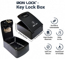 Load image into Gallery viewer, Iron Lock® - XXL Key Lock Box Wall Mount for Keys 4 Digit Combination with Resettable Code with A B Switch Extra Large lockbox Indoor Outdoor Waterproof Big Key Lock Box House Spare Keys Hide a Key
