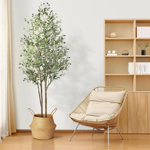Load image into Gallery viewer, Alupssuc Artificial Olive Tree 6FT Tall Faux Silk Plant(72&quot; in), Indoor Fake Olive Tree with Natural Wood Trunk &amp; Lifelike Fruits, Perfect for Modern Home Office Living Room Floor Decor, 6 FT
