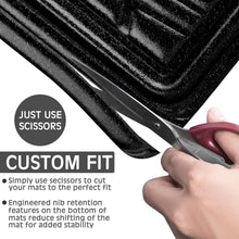 Load image into Gallery viewer, CAR PASS Shining Glitter Car Floor Mats 3D Leather Waterproof All Weather, Universal Trim to Fit &amp; Anti-Slip, Safety &amp; Light Easy Clean Install Fit for SUV,Truck,Auto,Sedan,Van 4 Piece (Black Glitter)
