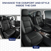 Load image into Gallery viewer, Skechers Memory Foam™ Leather Car Seat Covers, Air Cool Mesh Thick Seat Covers, Black Two Front Seat Covers, Airbag Compatible, Automotive Comfort &amp; Protection for Most Cars, Vans, Trucks, SUV (Black)
