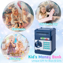 Load image into Gallery viewer, Piggy Bank for Boys,Refasy Electronic Piggy Banks Password Money Saving Box Gifts for 11 Year Old Boy Money Bank Toy Birthday Gifts for Boys Girls Kids Safe Cash Coin Can(Navy)
