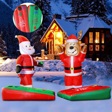 Load image into Gallery viewer, 2 * 5FT Christmas Inflatables Cornhole, Santa Claus and Reindeer Play Cornhole Blow up Giant Yard Decoration, Outdoor Built-in LED Lights Party Lawn Holiday Winter Decor Outside
