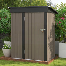 Load image into Gallery viewer, Patiowell 5x3 FT Outdoor Storage Shed, Tool Shed with Sloping Roof and Lockable Door, Metal Shed for Backyard Garden Patio Lawn, Brown
