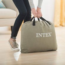 Load image into Gallery viewer, Intex 64121ED Dura-Beam Plus Pillow Rest Air Mattress: Fiber-Tech – Twin Size – Built-in Electric Pump – 16.5in Bed Height – 300lb Weight Capacity
